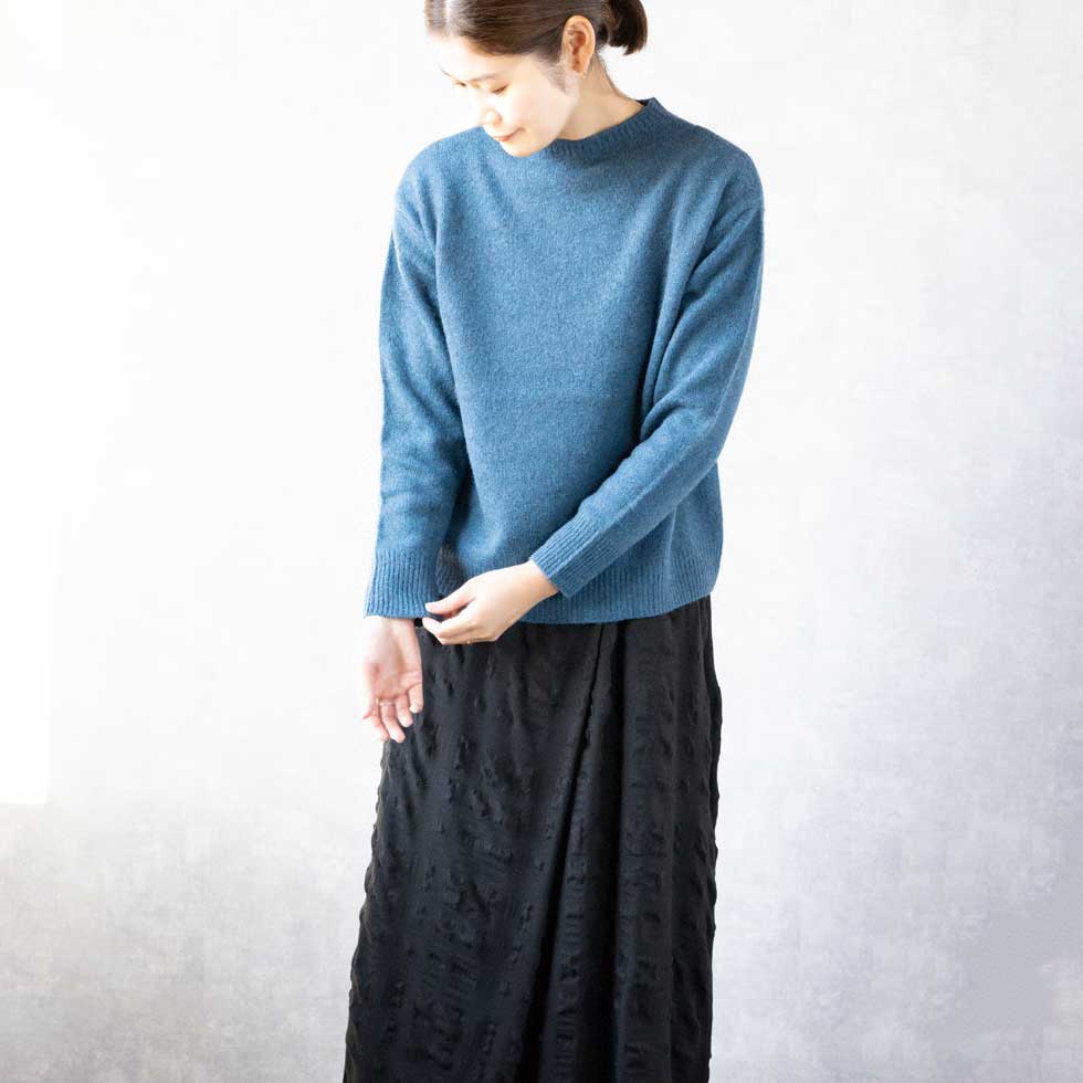 ヤク100％ボトルネックシンプルプルオーバー | Lagrima | ヤク100％の