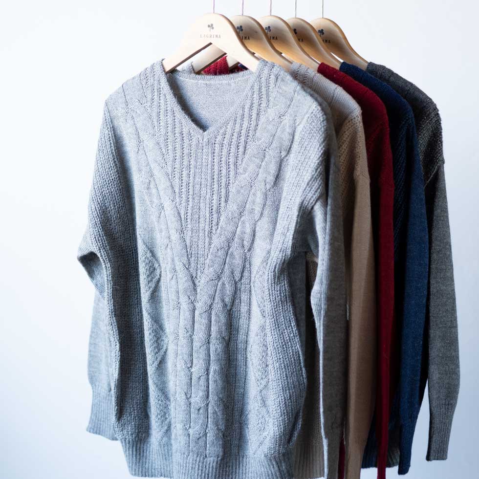 ベビーリャマ100%Vネックプルオーバー 07